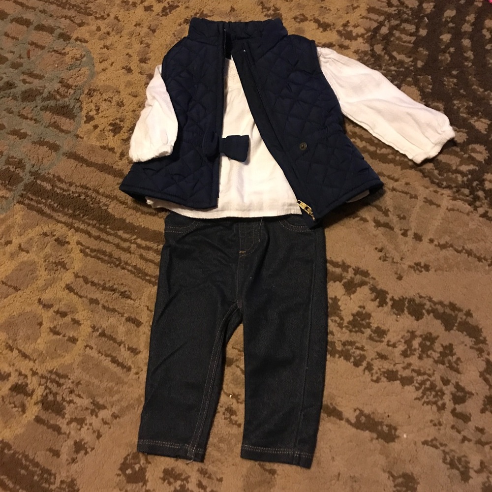 Baby girl puffer vest outfit
